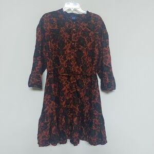 GAP Women's Floral Ruffle Hem Mini Dress Size XXL